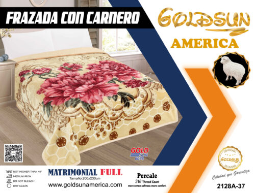 FRAZADA DE TERCIOPELO CON CARNERO 1 PAÑO 4 KG