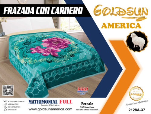 FRAZADA DE TERCIOPELO CON CARNERO 1 PAÑO 4 KG