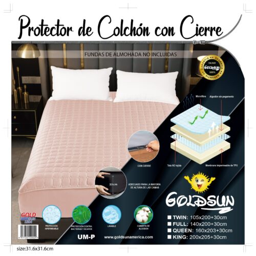 PROTECTOR DE COLCHÓN IMPERMEABLE CON CIERRE QUEEN