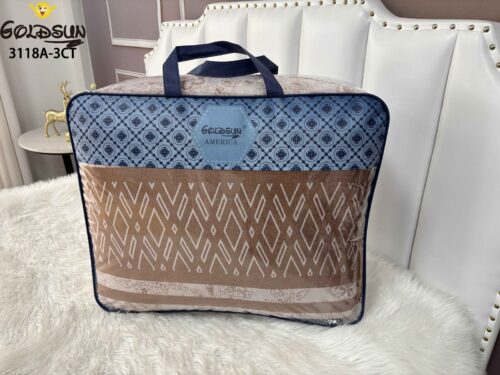 COBERTOR ACOLCHADO P/C 3 PIEZAS 2 PLAZAS ESTAMPADO