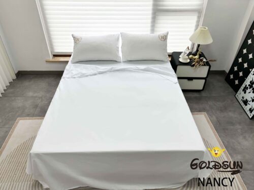 SET DE SÁBANAS 4 PIEZAS COLOR ENTERO MODELO HOTELERA