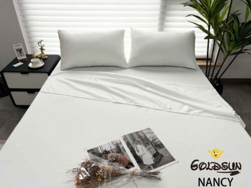 SET DE SÁBANAS 4 PIEZAS COLOR ENTERO BLANCAS