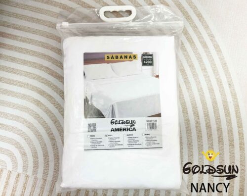 SET DE SÁBANAS 4 PIEZAS COLOR ENTERO BLANCAS