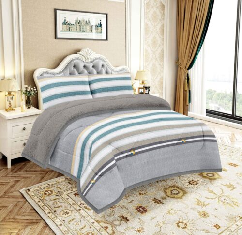 COBERTOR ACOLCHADO P/C 3 PIEZAS 2 PLAZAS ESTAMPADO