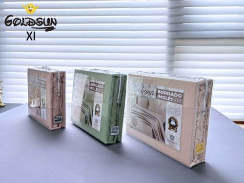 SET DE SÁBANAS 4 PIEZAS CON ESTAMPADO Y BORDADO INGLES PREMIUM