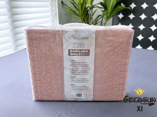 SET DE SÁBANAS 4 PIEZAS CON ESTAMPADO Y BORDADO INGLES PREMIUM