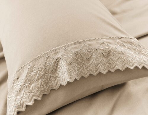 SET DE SÁBANAS 4 PIEZAS CON ESTAMPADO Y BORDADO INGLES PREMIUM