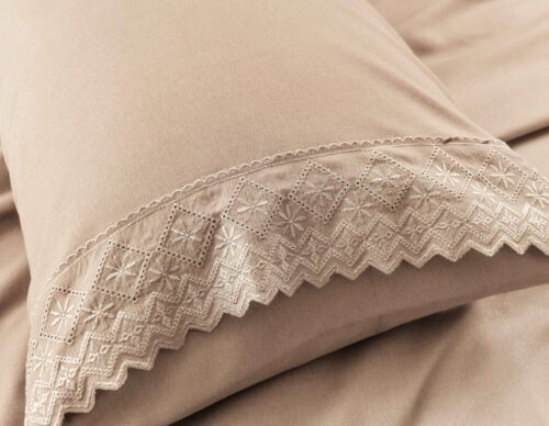 SET DE SÁBANAS 4 PIEZAS CON ESTAMPADO Y BORDADO INGLES PREMIUM