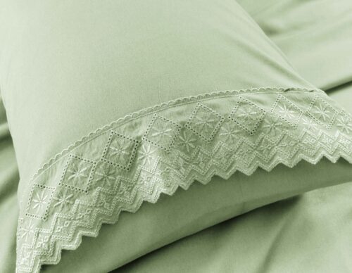 SET DE SÁBANAS 4 PIEZAS CON ESTAMPADO Y BORDADO INGLES PREMIUM